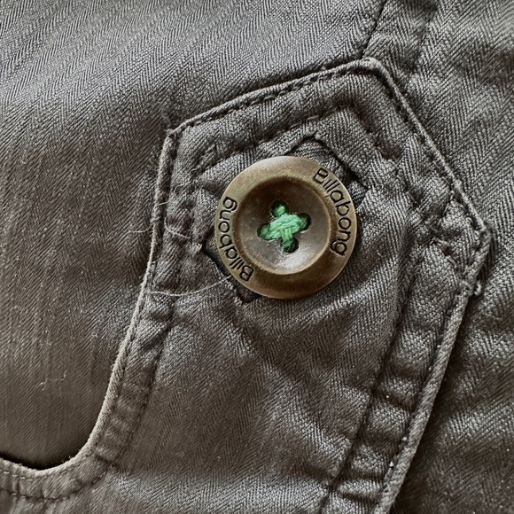 RARE Y2K Vintage Billabong Gray Hooded Utility Jacket Women's Large - Picture 4 of 7